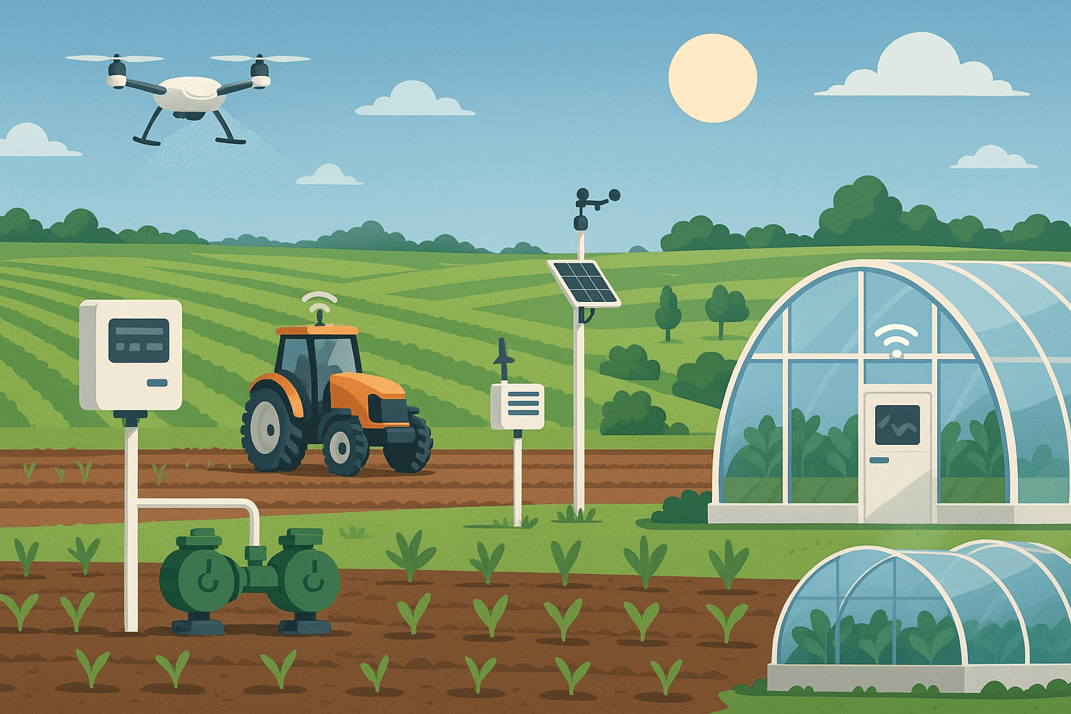 Autumn harvest peak equipment high load operation, field distribution of sensors, weather stations how centralized management?