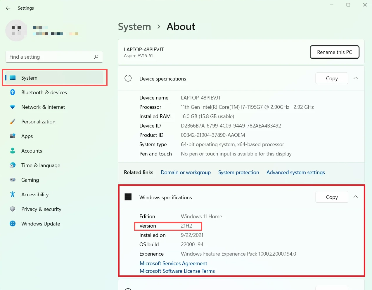 how to check Windows version
